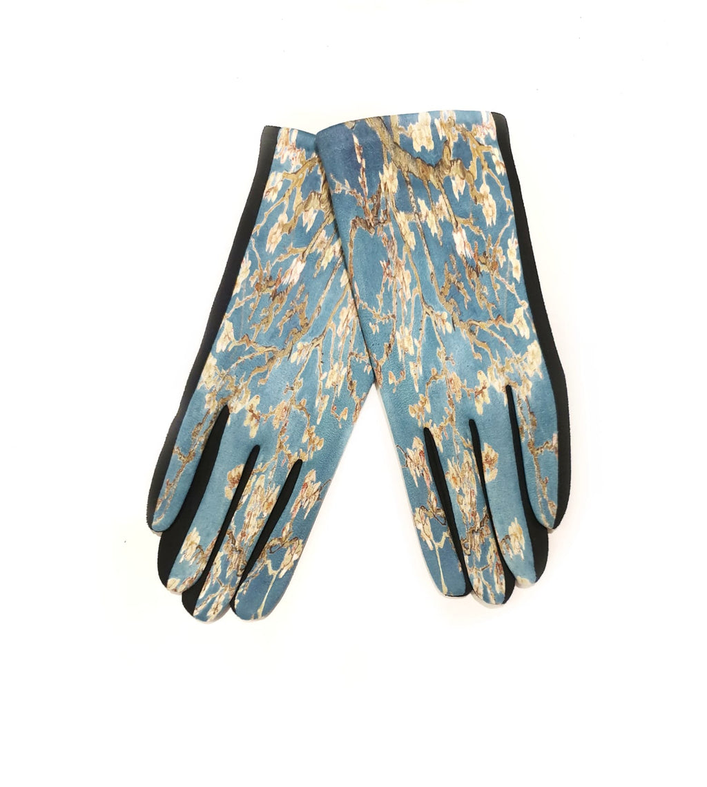 Guanti ramo di mandorlo fiorito