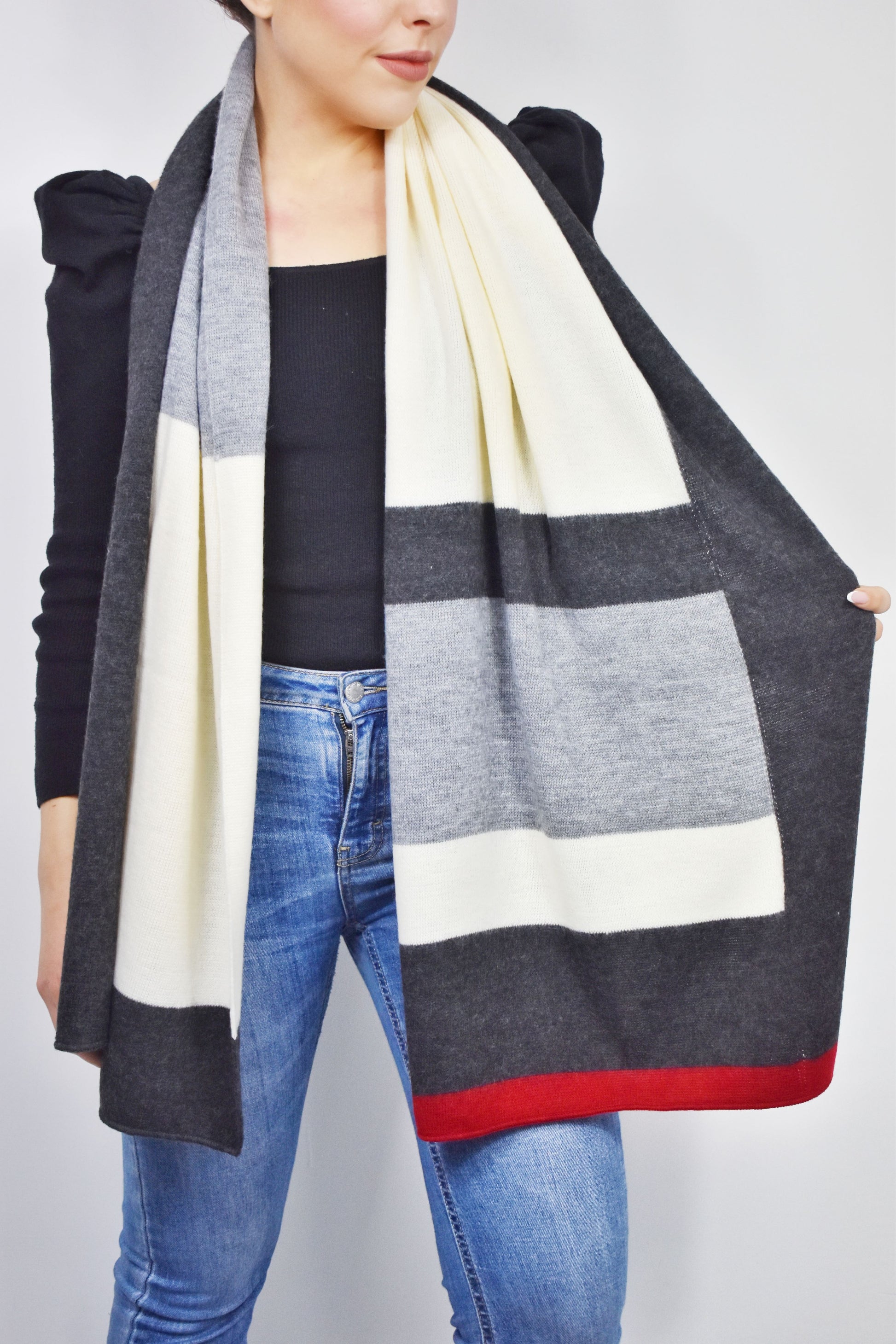 Sciarpa in lana a righe