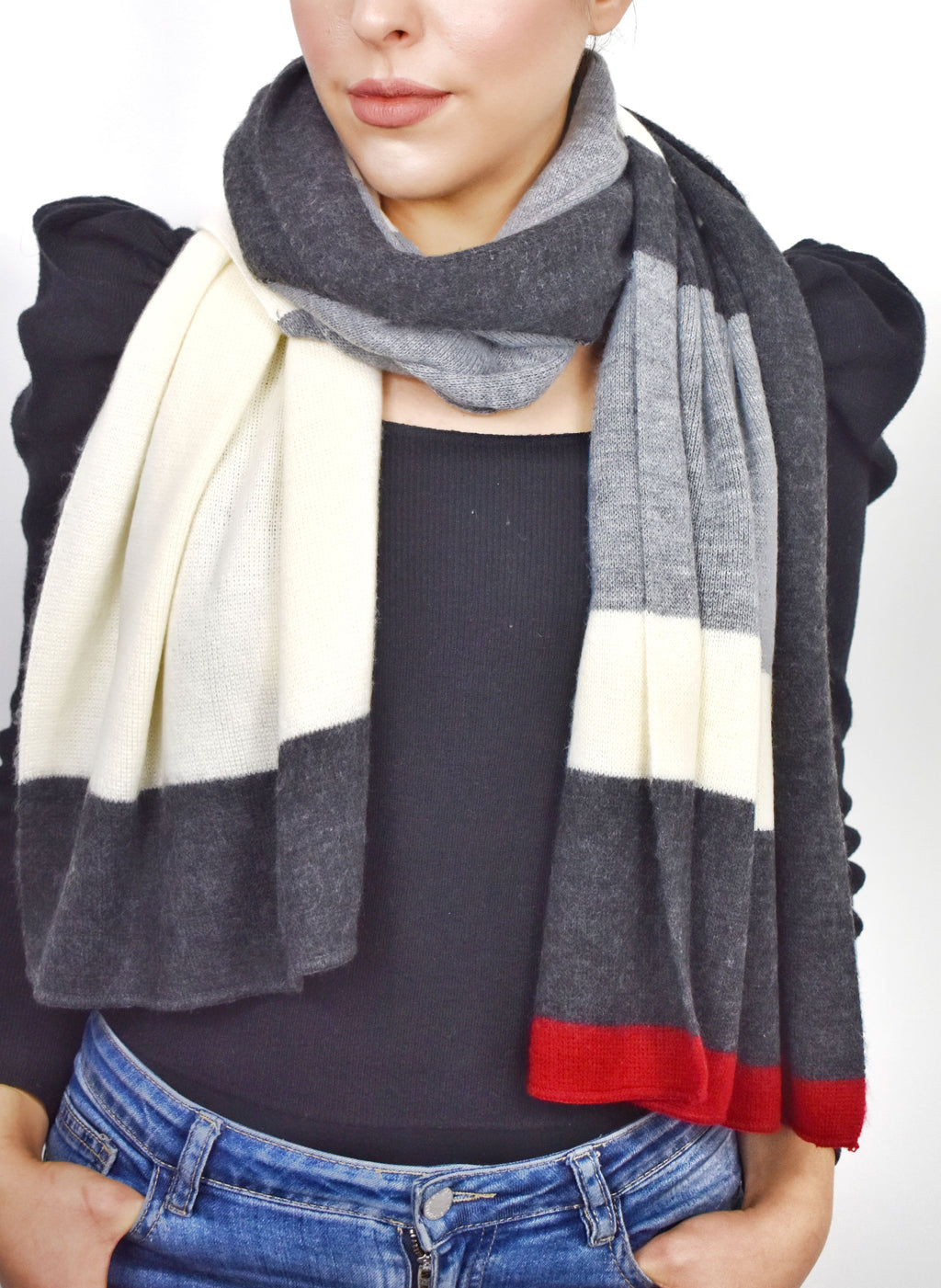 Sciarpa in lana a righe