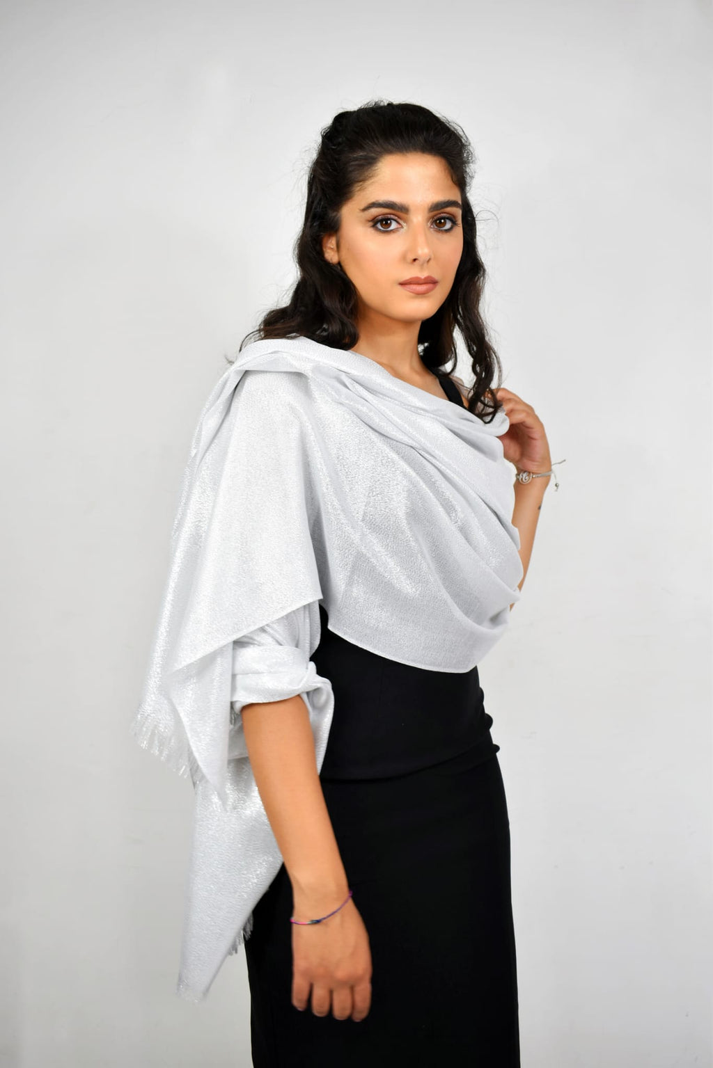 Pashmina/Stola laminata maxy