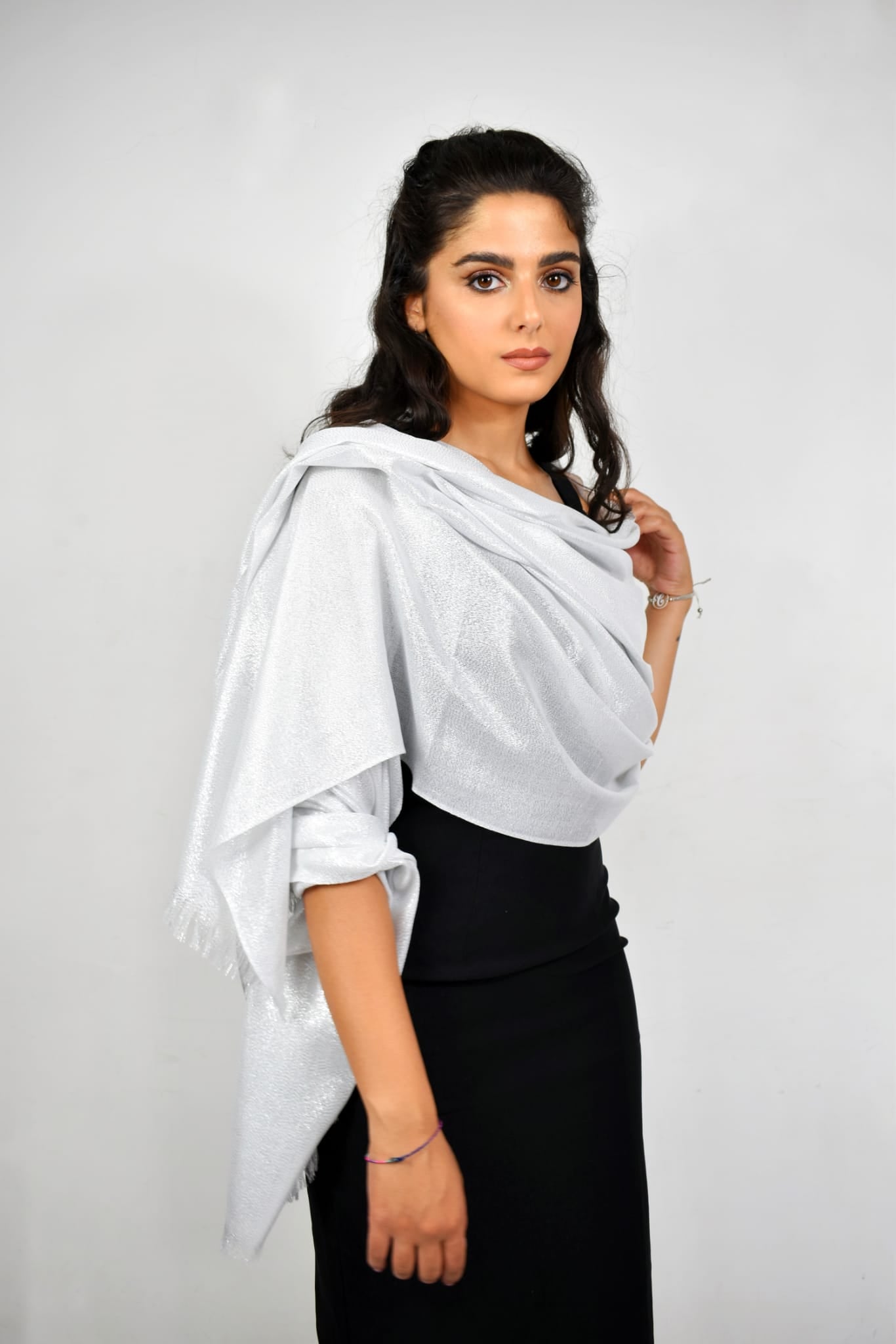 Pashmina/Stola laminata maxy